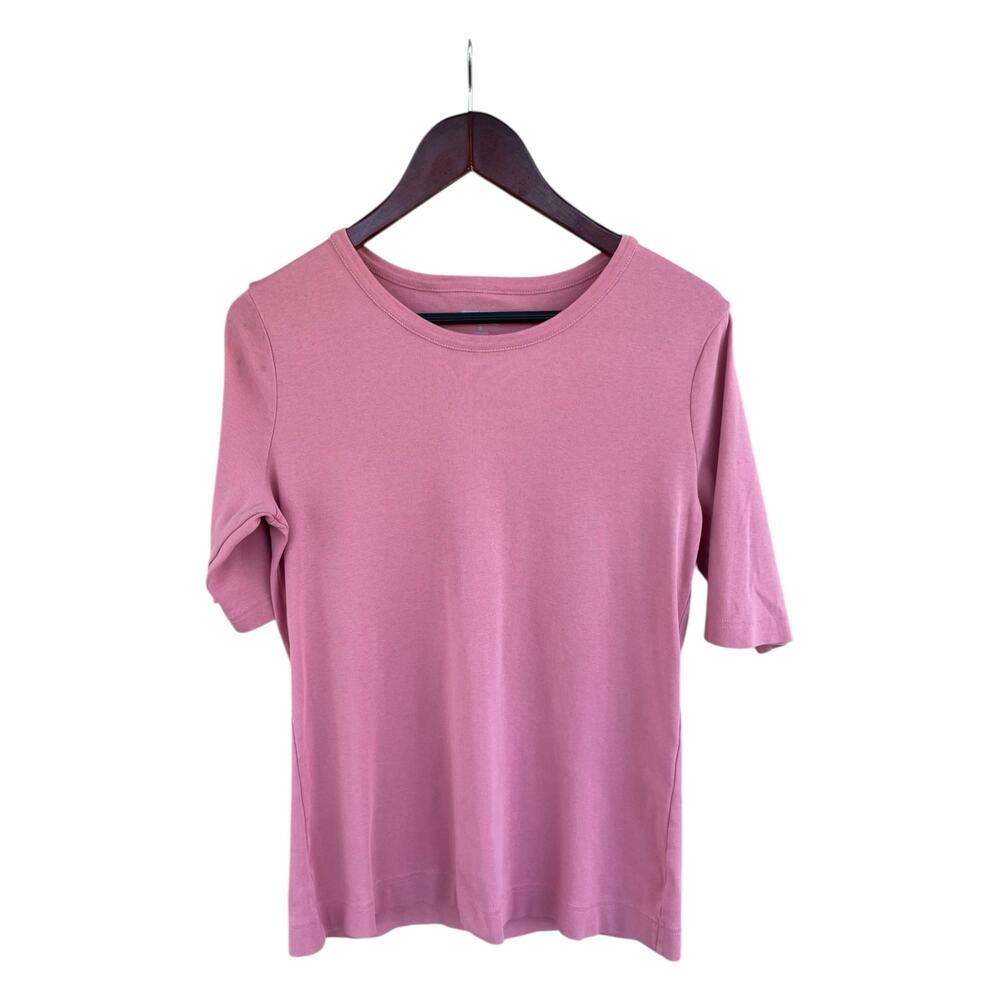 Duluth Trading Co Pink Cotton Tee Shirt Size S Womens Short Sleeve Crew Neck